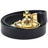 Leather Orb ORB BUCKLE GOLD N402 Belt, BELT, BLACK, Gold, 82010006, 42110, [Used]