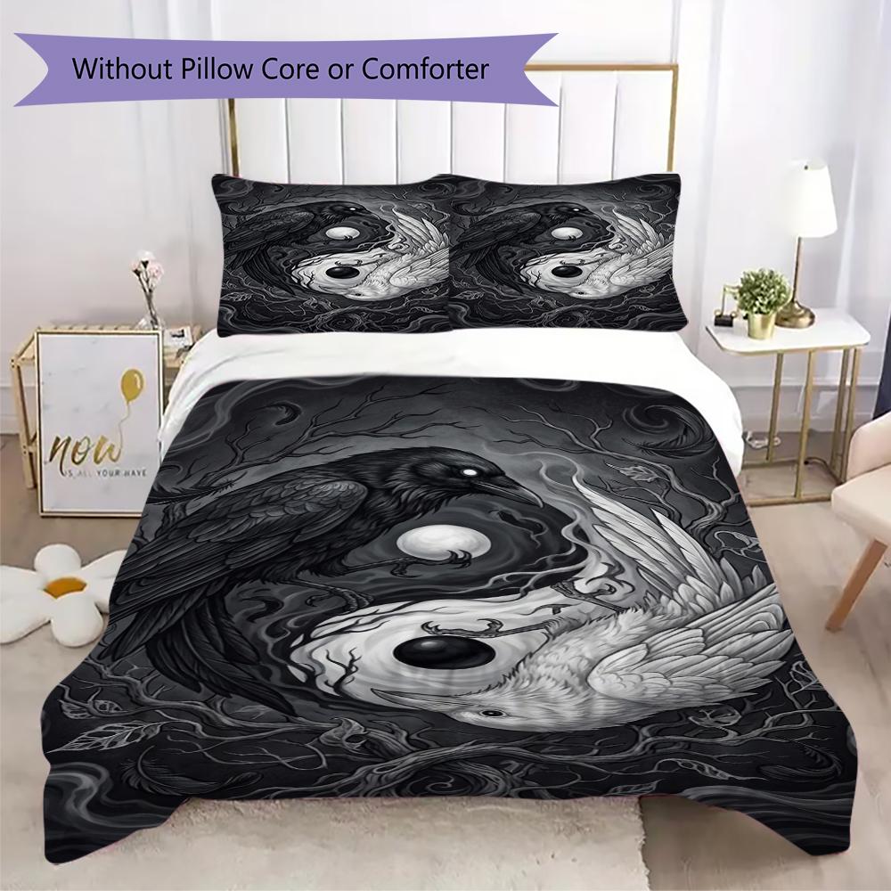 Tai Chi Animals Pattern Bedding uilt Set uilt Cover Pillowcase Home Decoration Birthday Gift (1 * duvet cover + 2 * pillowcase without core)105