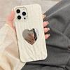 Роскошный мягкий чехол для телефона с зеркалом для макияжа и сердечком для Iphone 14 13 12 Pro Max 11, милый простой стильный противоударный чехол Funda