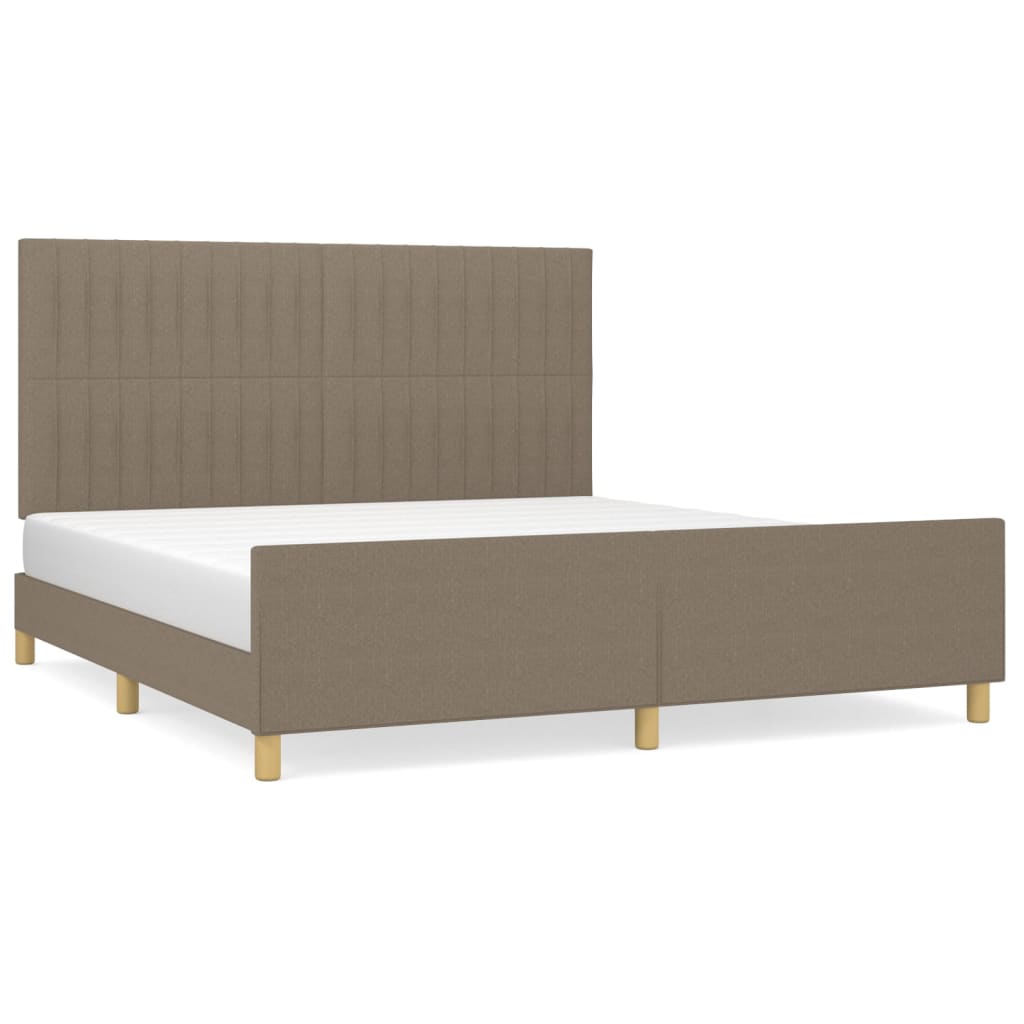 Vidaxl Rama Łóżka Bez Materaca, Taupe, 160X200 Cm, Obita Tkaniną