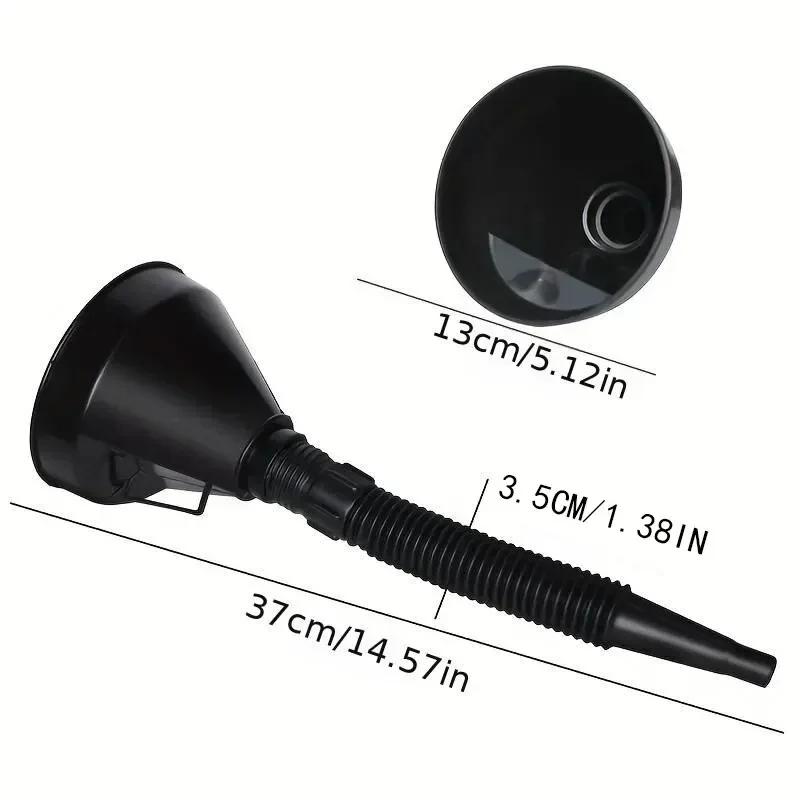 Пластиковая воронка-масленка с фильтром, съемный шланг, оборудование для заливки масла, безопасная, с длинным носиком, воронка для автозаправки