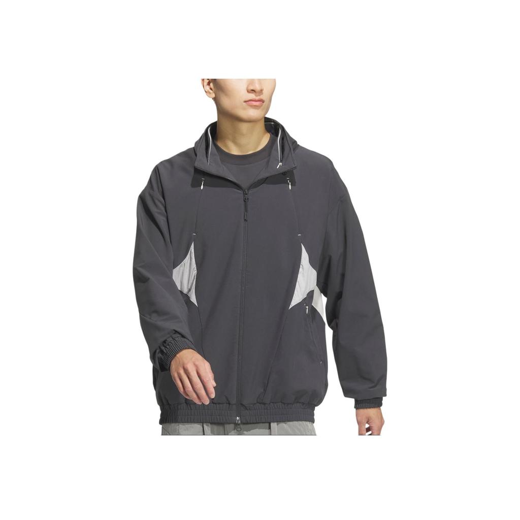 Adidas Future Style Woven Casual Loose Fit Hooded Jacket Men Jackets Carbon-Black Alum-Brown JL9935