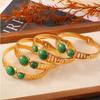 Waterproof Bangles 18k Gold Plated Rome Style Fashion Jewelry Stainless Steel Hollow Open Bracelet Women