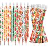Christmas Pencils with Eraser, 48pcs Xmas Themed Pencil with Santa Claus, Elk, Christmas Tree and Snowflake for Kids Children Christmas Party