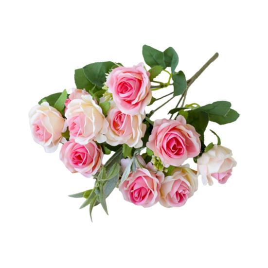 Artificial Rose Flower Branch with Stem Realistic Reusable Wedding Party Bridal Bouquet Floral Arrangement Faux