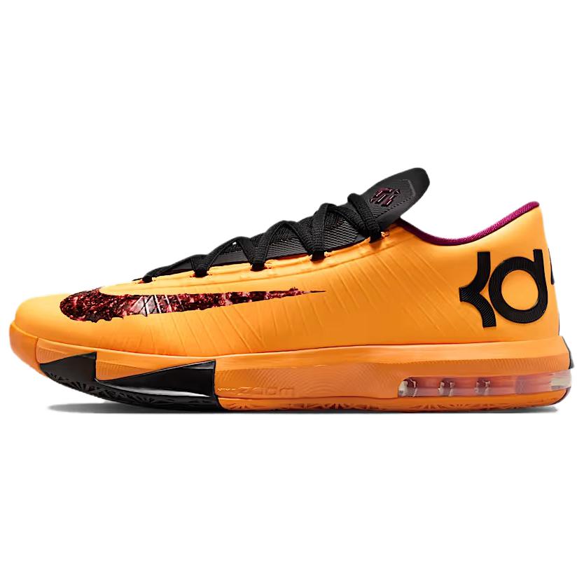Nike KD 6 Нескользящие износостойкие низкие баскетбольные кроссовки унисекс желто-черные IB6903-800