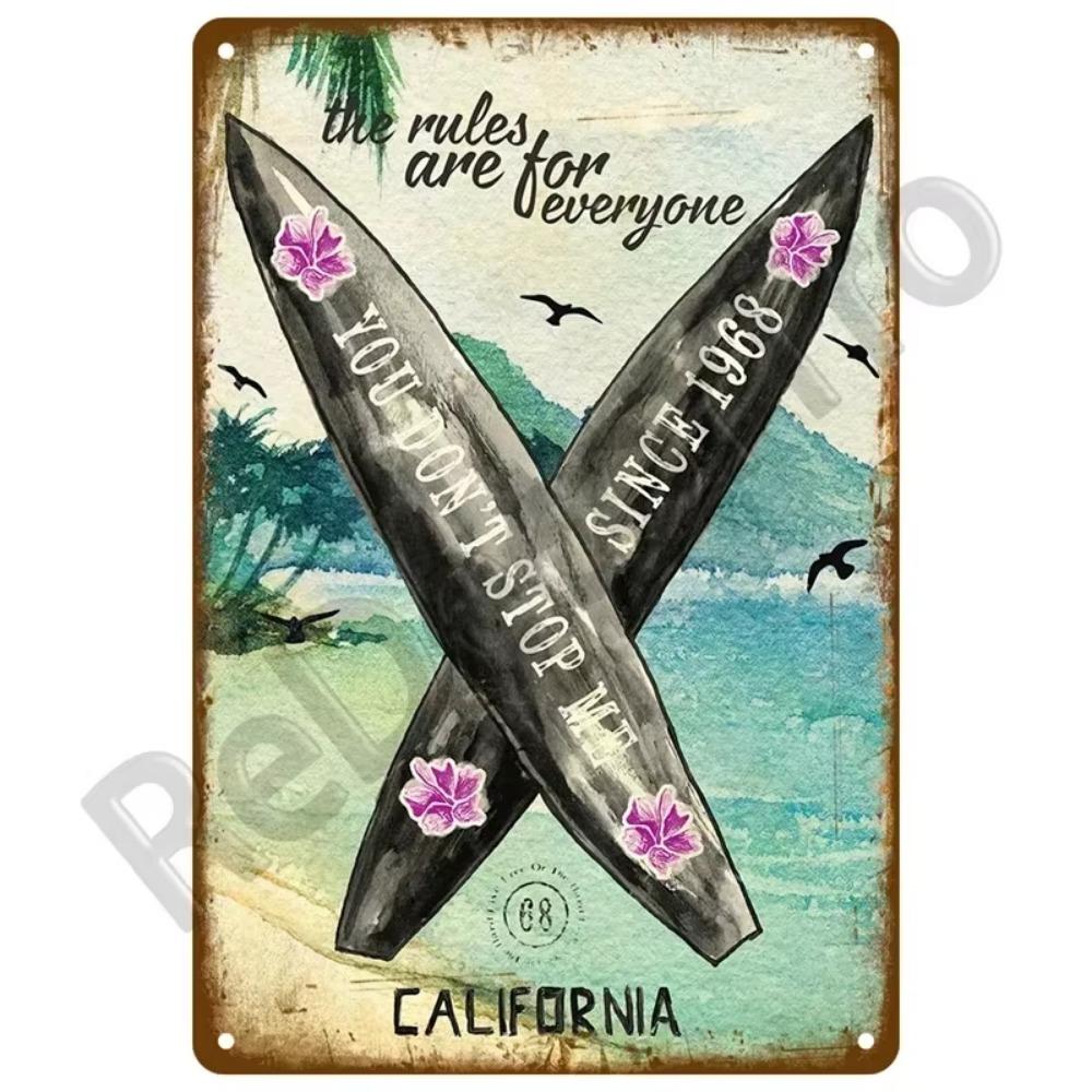 1PC Transform Your Space This Summer: 1PC Exquisite Vintage Metal Plaque, Perfect for Coastal Decor In Homes, Beach Bars & More