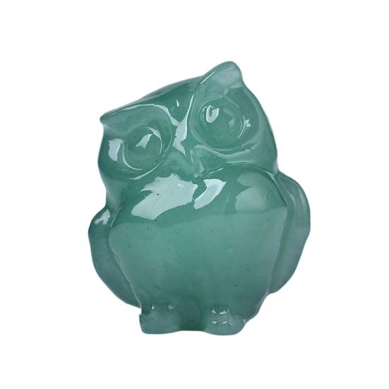 Скульптура совы, реалистично выглядящая, прекрасный искусственный кристалл, ручная работа, полированная статуя совы, статуя животного, украшение для рабочего стола