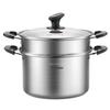 Двухъярусная пароварка и кастрюля из нержавеющей стали 304 (22см)