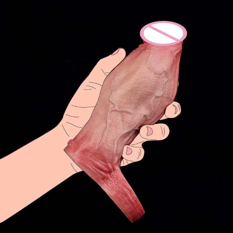 Реалистичный силиконовый рукав на пенис размера S M L XL с открытым концом, кольцо, реалистичный полый дилдо, секс-игрушка для увеличения пениса