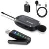 Wireless Microphone USB Wireless Microphone Pin Microphone Wireless PC Microphone Wireless Zoom Clip Microphone UHF Recording Monitoring Computer Andr