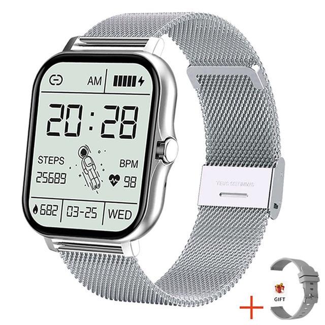2025 New Smart Watch 1.69" Color Screen Full Touch Fitness Tracker Bluetooth Call Smart Clock Ladies Smartwatch Men Women