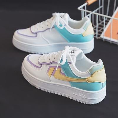 Женские кроссовки смешанной партии, осенние новые студенческие цветные модные кроссовки на платформе с мягкой подошвой, легкие дышащие повседневные кроссовки