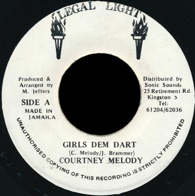 7-дюймовая пластинка COURTNEY MELODY - Girls Dem Dart НЕТ Юридический Свет Ямайский Регги, Ска и Даб Б/У