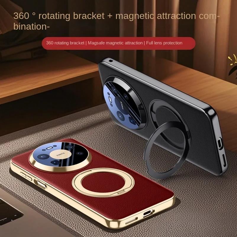 New Rotatable Metal Magnetic Bracket Holder Lens film protection Case For Huawei Mate 80 Pro Max 80 RS mate80 pro Slim Leather Cover