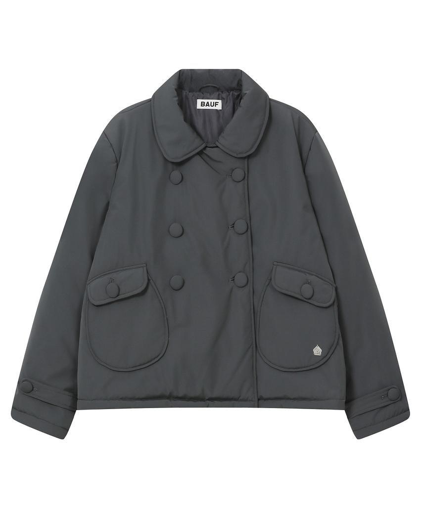 BAUF Round Double Button Puffer Jacket [Charcoal]