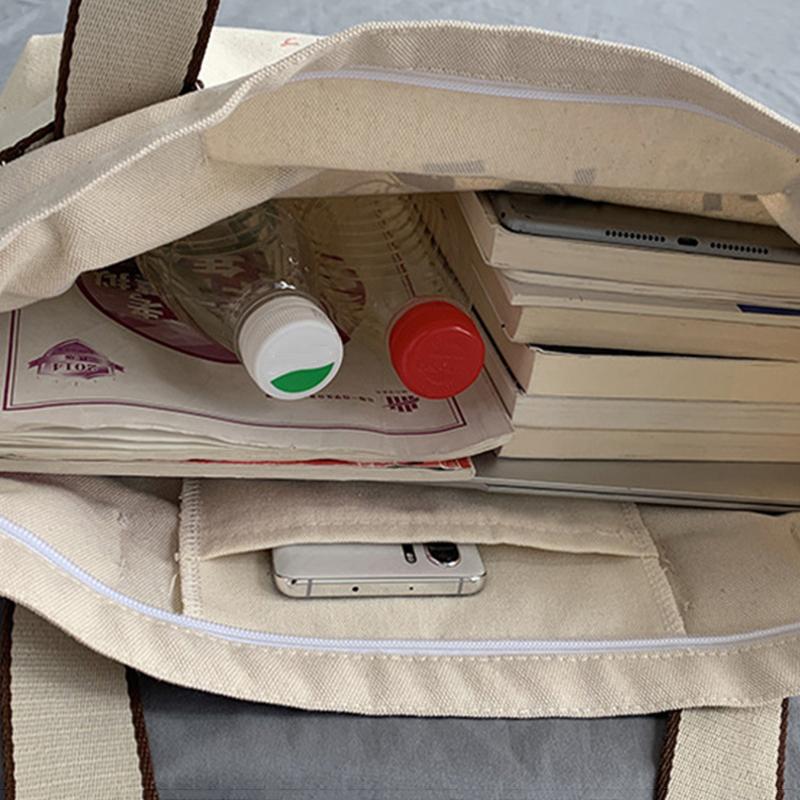 Большая вместительная холщовая сумка для женщин с принтом, школьная сумка для книг, дорожная легкая сумка, японская сумка на плечо