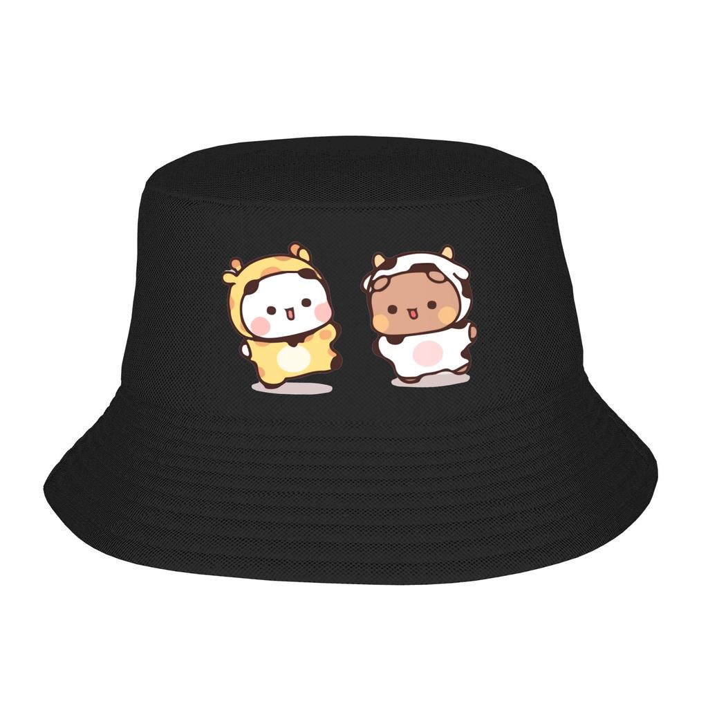 Bubu Bear Shiba Inu Costume Bucket Hat Women Unisex Bubu and Dudu Fishing Caps Hot Summer Beach Vacation Getaway Headwear Bob Hat
