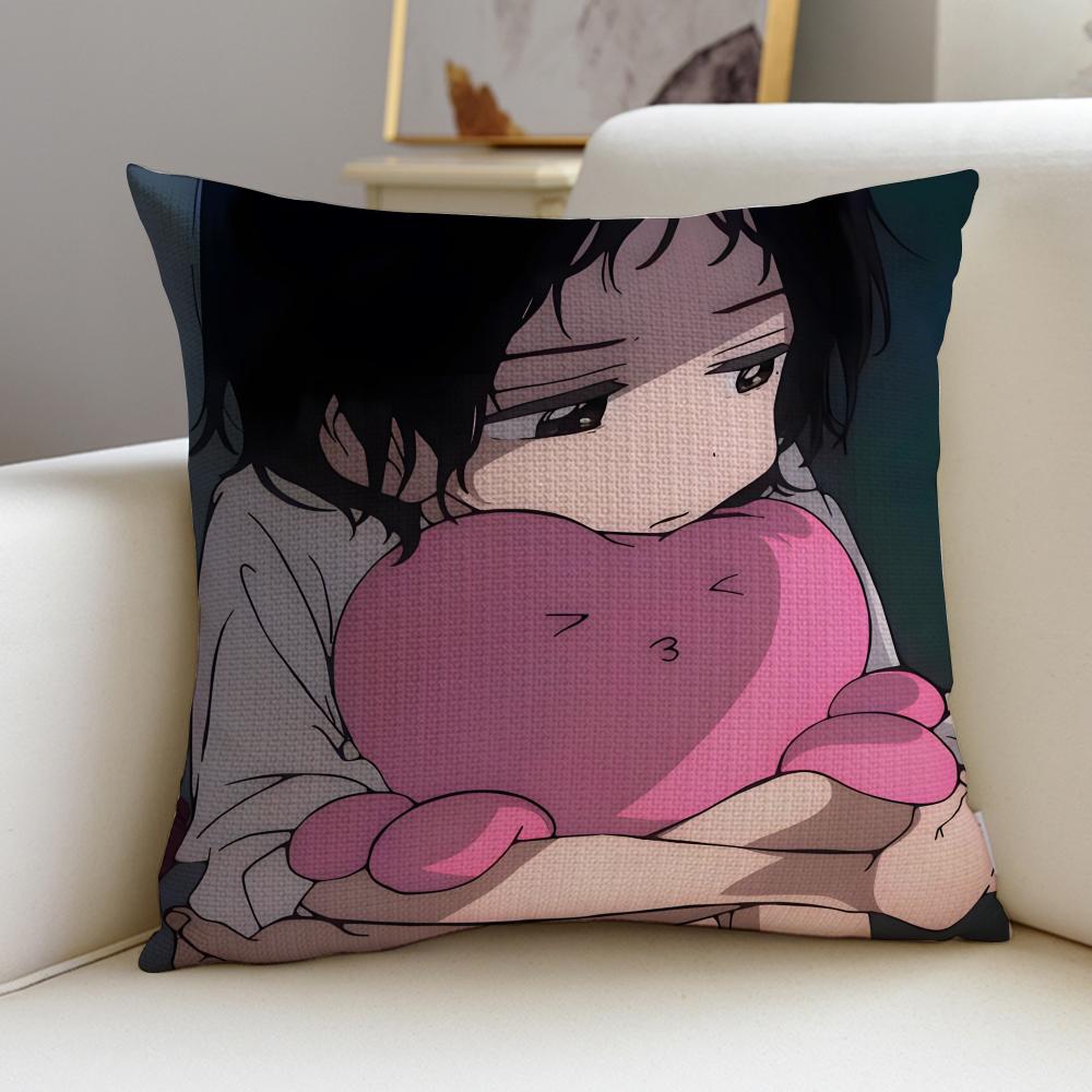 Dark TTakopis Original SinS Cushion Cover Breathable and skinfriendly linen pillowcase square removable and washable cushion