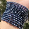 Small Natural Blue Sapphire Beads Round 2 3 4mm Faceted Stone Beads For Jewelry Making Necklace Bracelet DIY Accessories