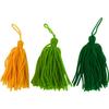 Pompon houppe en laine Camaieu vert 8cm 3 pièces