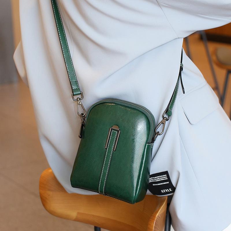 Летняя сумка для телефона, женская сумка через плечо из вощеной коровьей кожи, модная и повседневная сумка через плечо, женская маленькая сумка через плечо