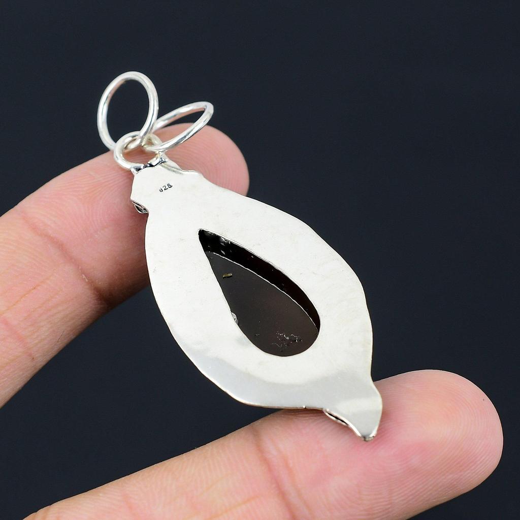 Daughters Day Sale Sterling Silver Natural Montana Agate Trendy Pendant Jewelry