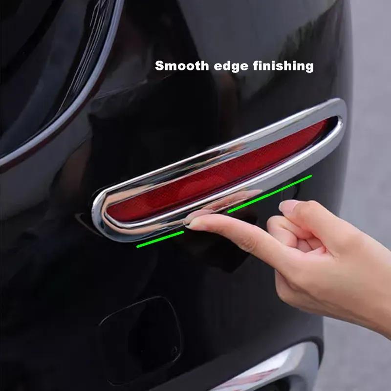 Chrome Car Rear Trunk Fog Light Frame ABS Protective Cover Trim For Mercedes Benz E Class W214 2024 2025 Exterior Accessories