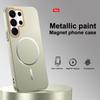 Матовая металлическая краска Беспроводная зарядка Магнитный Для Magsafe Чехол Для Samsung Galaxy S25 S24 FE S23 S22 Ultra Plus A55 A56 Чехол