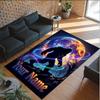 Space Cosmic Theme Crystal Velvet Rug Personalized Custom Name Text Soft Floor Mat Home Decor
