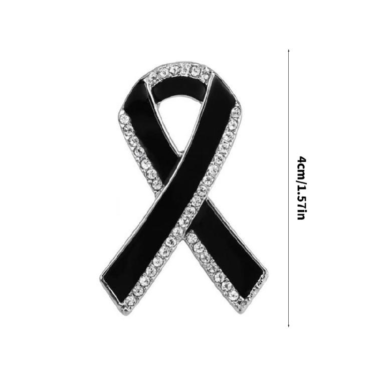 Изысканная брошь в форме ленты Классический черный значок на лацкан для деловой одежды и особых случаев
