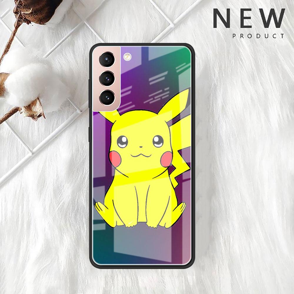 Стеклянный чехол с изображением покемона для Samsung Galaxy S22 S20 FE S21 Plus, чехол для телефона S10 5G S9 Note 20 Ultra 10 Lite Shell