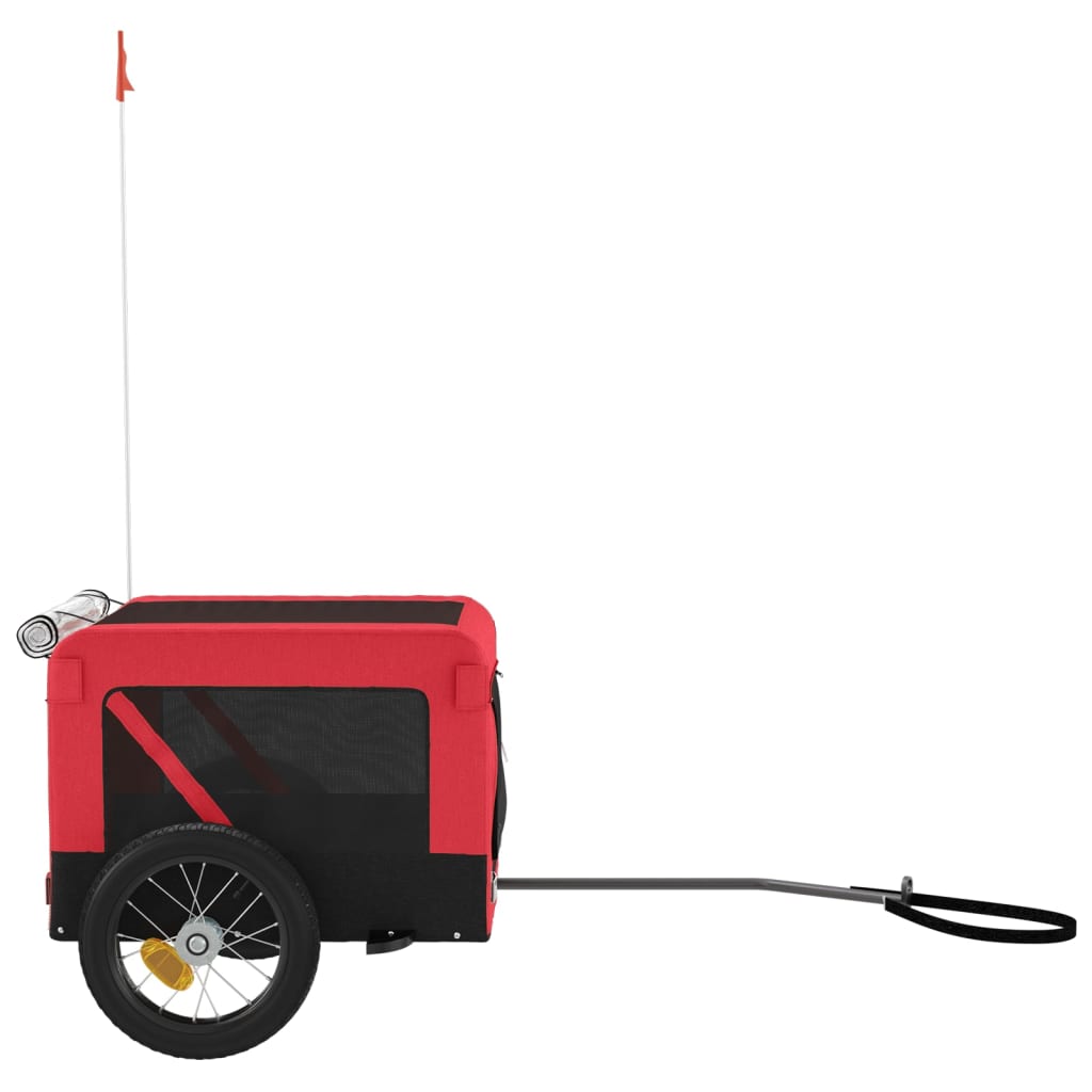 Bicycle Trailer for Dogs Red and Black Oxford Fabric & Iron