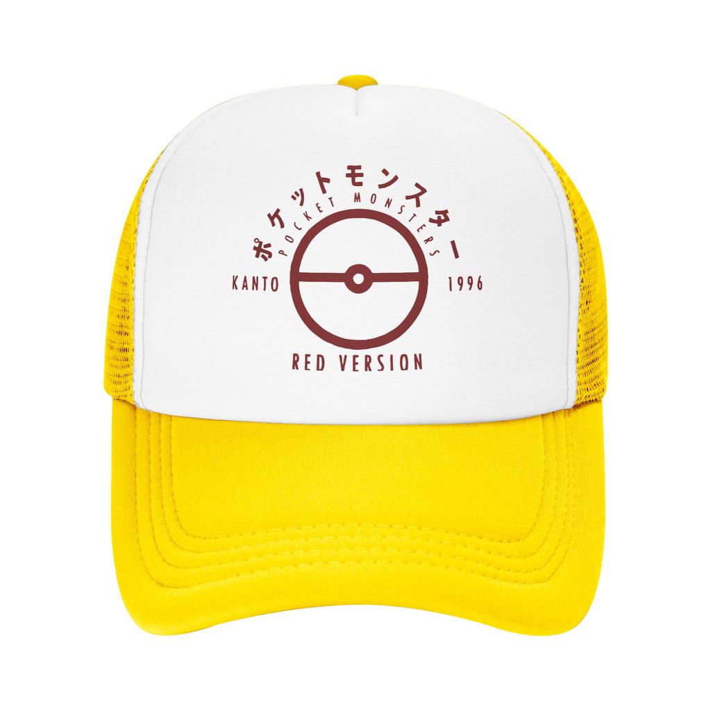 Pokemon Red Version Mesh Baseball Cap Unisex Fashion Sun Hats Dad Hat Breathable Polyester Fishing Hat Washable Trucker Hats