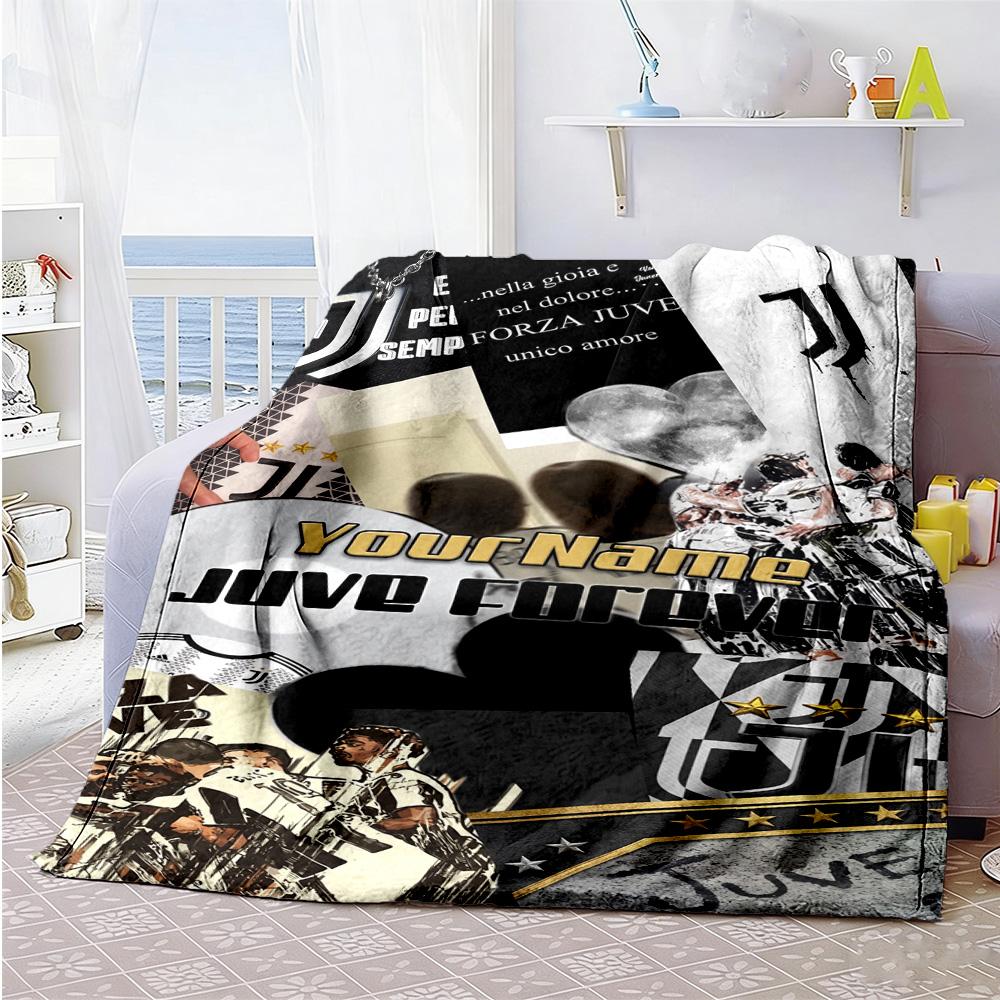 Juventus Personalized Text Blanket Lightweight Personalized Blanket Durable Comfort Throw For Home Decor Livingroom Seaside Bed Four Seasons Universal