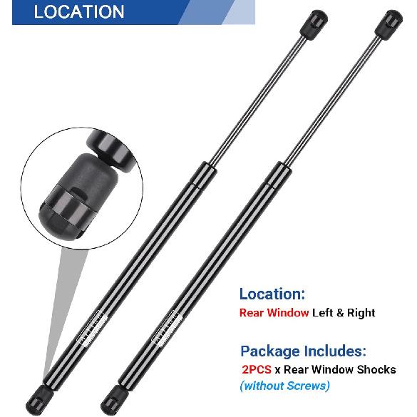 Rear Window Glass Shocks Struts Lift Supports Gas Springs 6600 Compatible with 2000-2005 Ford Excursion Base/Eddie Bauer/Limited/XLS/XLT Sport