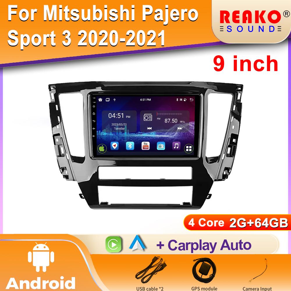 Car Radio Multimedia Video Player Navigation 4G For Mitsubishi Pajero Sport 3 2020 - 2021 GPS Wireless Android Carplay Screen