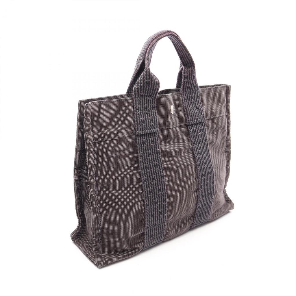 Used HERMES HerlinePM Tote Bag 101056M Nylon canvas Gray Used Women