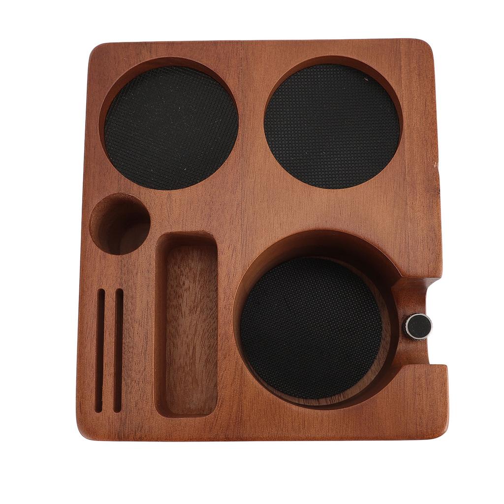58mm Wooden Coffee Tamper Station Adjustable Multifunctional Coffee Portafilter Tamper Holder Stand