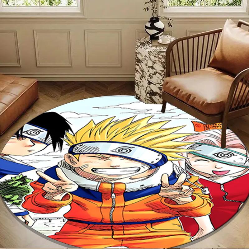 Ninja Team Adventures Round Rug for Livingroom,Bedroom, Palyroom, Chair Rug, Area rug, Circle Carpet, Large Size Fan Christmas gift
