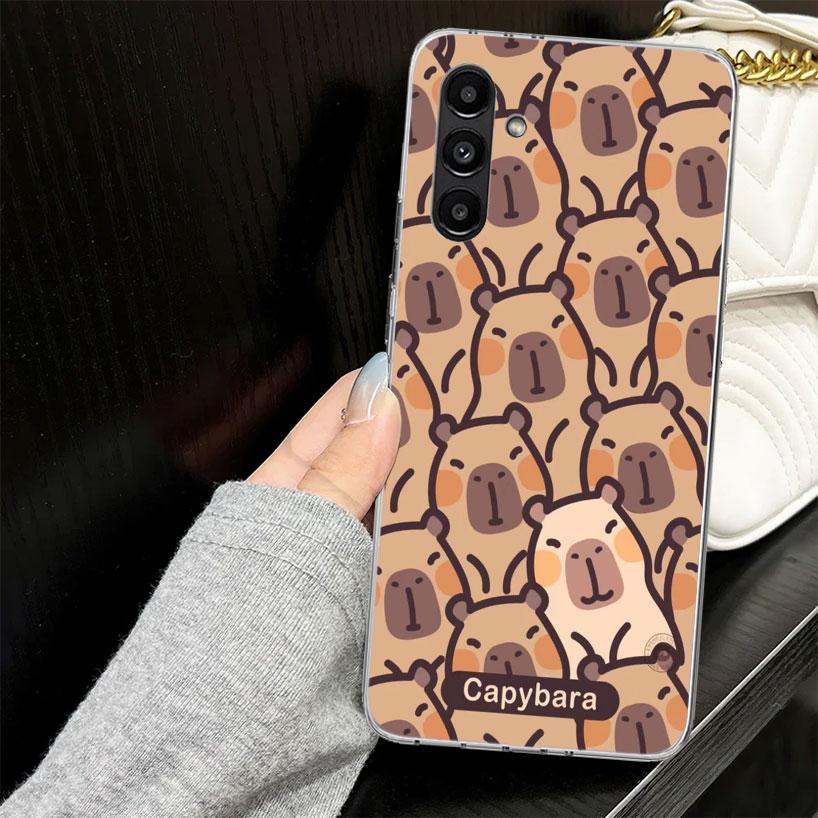 Забавный Капибара Мультяшное Животное Чехол для Samsung A17 A16 A56 A36 A26 A15 A55 A35 A25 A14 A54 A34 A24 Чехол для Телефона A13 A53 A33 A23 A
