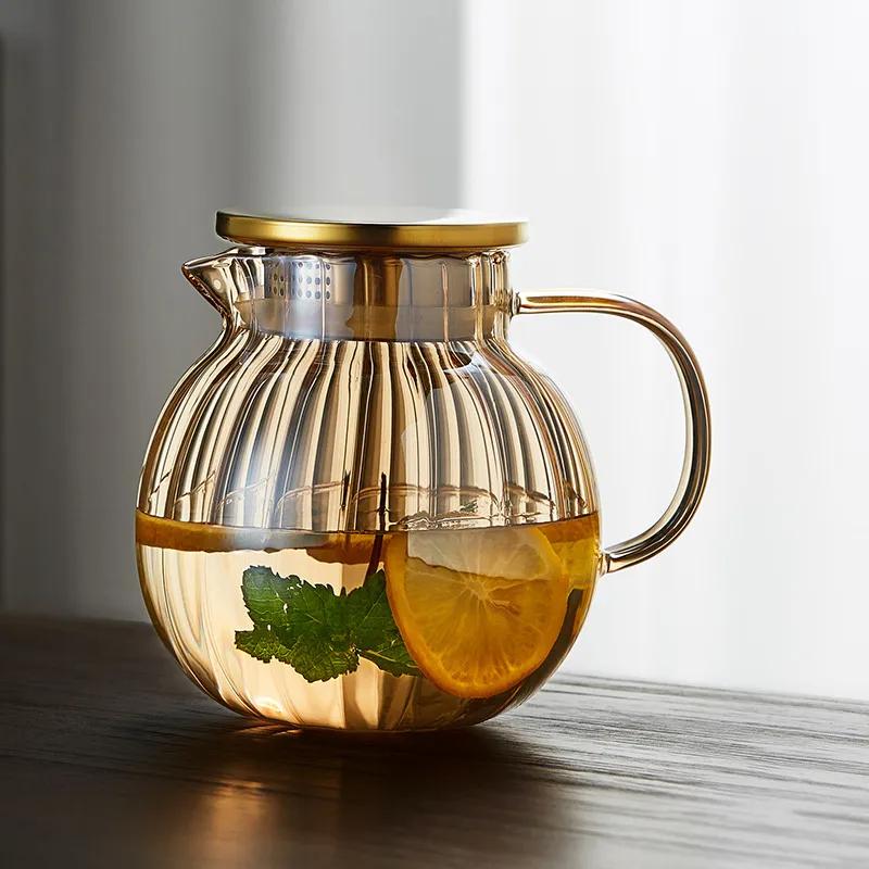 Heat Resistant Glass Teapot Infuser Chrysanthemum Tea Kettle Kung Fu Teawear Set Puer Oolong Pot Pumpkin Teapot