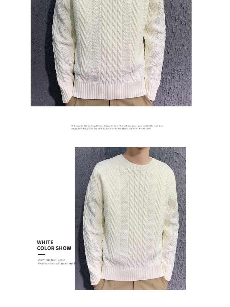 Мужской кардиган крупной вязки «косы» на осень/зиму 2025 - Корейский стиль, свободный трикотаж для пар