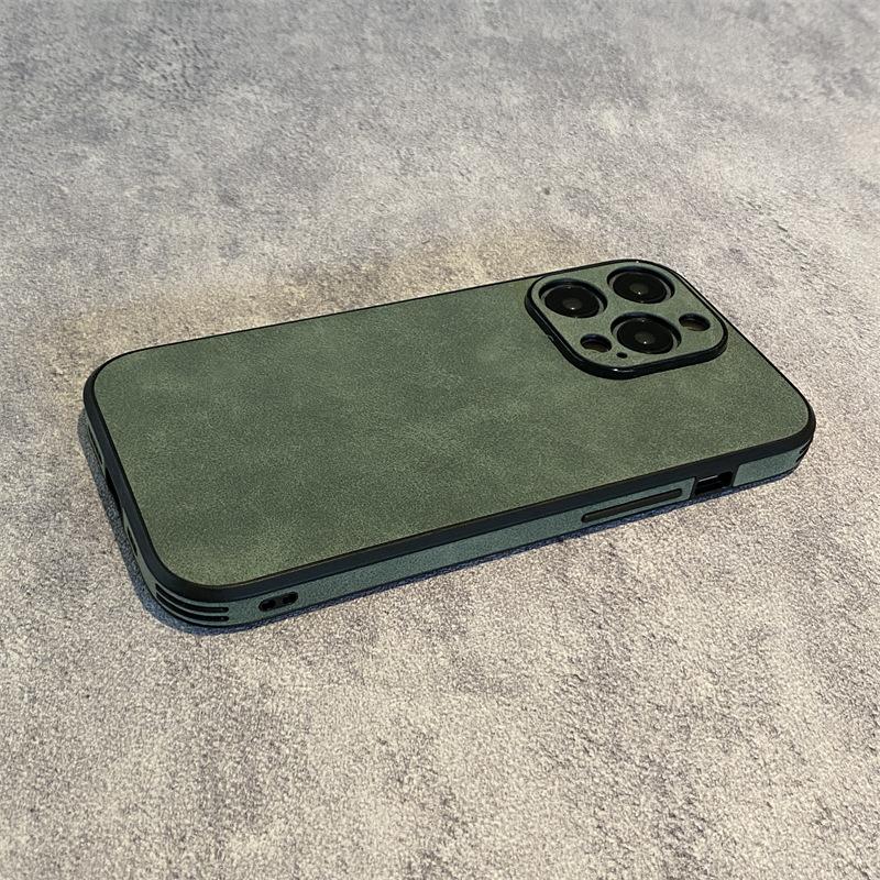 Текстура ретро-замши подходит для чехлов для телефонов Apple 14promax, IPhone13 Business 12 противоударных 11 защитных чехлов