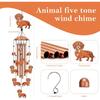 Dachshund Wind Chime Metal for Outdoor Garden Decoration, Gift for Dog Lovers - Handmade Wind Chime with Melodic Sound, 87cm Length, Weatherproof