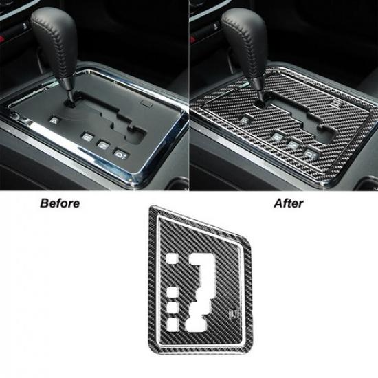 3Pcs Carbon Fiber Gear Shifter Panel Cover Trim For Dodge Challenger 2008-2014