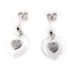 [N0327] - Silver 'Love' Silver Earrings (ceramic)