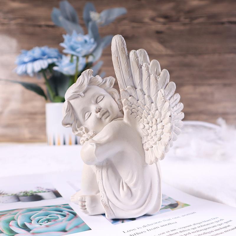 Angel Series Nordic Style Exquisite Resin Sculpture Craft Art Home Decor for Living Room, Bookshelf, and Entrance Decoration