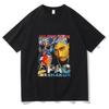 Рэп-певец Тупак 2pac Хип-хоп Уличная одежда Футболка Оверсайз с рукавами 2025 Летняя мода Мужская и женская Детская хлопковая футболка 2026