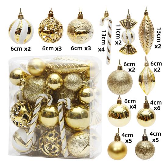 36/40/50 шт. набор рождественских шаров, красочные небьющиеся декоративные безделушки для рождественской елки, праздничные подвесные украшения со шнуром для домашнего магазина, витрины